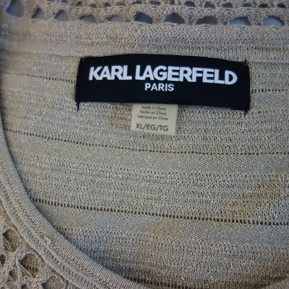Karl Lagerfeld Gold Dress size XL NWT - Picture 9 of 12